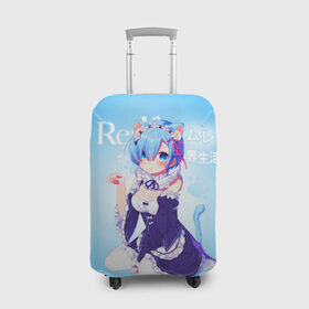 Чехол для чемодана 3D с принтом Re:Zero. Рем в городе Новоалтайск, 86% полиэфир, 14% спандекс | двустороннее нанесение принта, прорези для ручек и колес | re zero | re:zero. жизнь с нуля в альтернативном мире | re:zero. жизнь с нуля в другом мире | rezero | аниме | манга | рем | рем и рам | эмилия