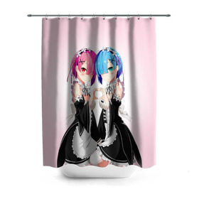 Штора 3D для ванной с принтом Re:Zero. Рем и Рам в городе Новоалтайск, 100% полиэстер | плотность материала — 100 г/м2. Стандартный размер — 146 см х 180 см. По верхнему краю — пластиковые люверсы для креплений. В комплекте 10 пластиковых колец | re zero | re:zero. жизнь с нуля в альтернативном мире | re:zero. жизнь с нуля в другом мире | rezero | аниме | манга | рем | рем и рам | эмилия