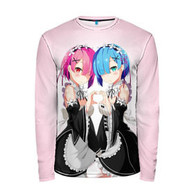 Мужской лонгслив 3D с принтом Re:Zero. Рем и Рам в городе Новоалтайск, 100% полиэстер | длинные рукава, круглый вырез горловины, полуприлегающий силуэт | Тематика изображения на принте: re zero | re:zero. жизнь с нуля в альтернативном мире | re:zero. жизнь с нуля в другом мире | rezero | аниме | манга | рем | рем и рам | эмилия