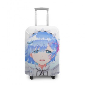 Чехол для чемодана 3D с принтом Re:Zero. Рем в городе Новоалтайск, 86% полиэфир, 14% спандекс | двустороннее нанесение принта, прорези для ручек и колес | re zero | re:zero. жизнь с нуля в альтернативном мире | re:zero. жизнь с нуля в другом мире | rezero | аниме | манга | рем | рем и рам | эмилия