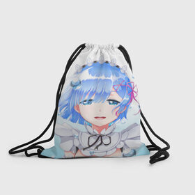 Рюкзак-мешок 3D с принтом Re:Zero. Рем в городе Новоалтайск, 100% полиэстер | плотность ткани — 200 г/м2, размер — 35 х 45 см; лямки — толстые шнурки, застежка на шнуровке, без карманов и подкладки | Тематика изображения на принте: re zero | re:zero. жизнь с нуля в альтернативном мире | re:zero. жизнь с нуля в другом мире | rezero | аниме | манга | рем | рем и рам | эмилия