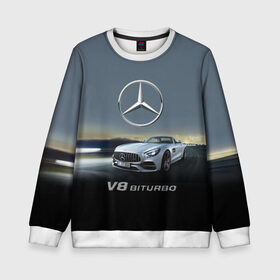 Детский свитшот 3D с принтом V8 Biturbo в городе Новоалтайск, 100% полиэстер | свободная посадка, прямой крой, мягкая тканевая резинка на рукавах и понизу свитшота | amg | cool | design | mercedes | mercedes benz | motorsport | power | prestige | race | sport car | status | автоспорт | гонка | дизайн | круто | мерседес | мощь | престиж | спорткар | статус