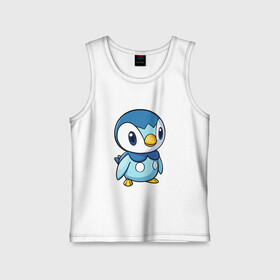 Детская майка хлопок с принтом Piplup в городе Новоалтайск,  |  | piplup | пингвин | пингвиненок | пиплуп | покемон | покемоны | синий