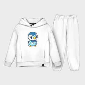 Детский костюм хлопок Oversize с принтом Piplup в городе Новоалтайск,  |  | piplup | пингвин | пингвиненок | пиплуп | покемон | покемоны | синий