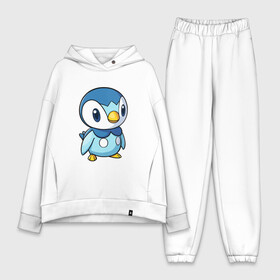 Женский костюм хлопок Oversize с принтом Piplup в городе Новоалтайск,  |  | piplup | пингвин | пингвиненок | пиплуп | покемон | покемоны | синий