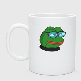 Кружка керамическая с принтом Pepe в городе Новоалтайск, керамика | объем — 330 мл, диаметр — 80 мм. Принт наносится на бока кружки, можно сделать два разных изображения | Тематика изображения на принте: bad | dab | frog | good | kek | make pepe great again | pepe | sad | sad frog | vote for pepe | кек | лягушка | мем | мемы | пепе | со смыслом | фрог