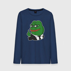 Мужской лонгслив хлопок с принтом Pepe  в городе Новоалтайск, 100% хлопок |  | bad | dab | frog | good | kek | make pepe great again | pepe | sad | sad frog | vote for pepe | кек | лягушка | мем | мемы | пепе | со смыслом | фрог