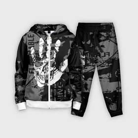 Детский костюм 3D с принтом Stop Covid 19 в городе Новоалтайск,  |  | black | caution | gray | halloween | hand | skeleton | skull | stop | white | белый | предупреждение | рука | серый | скелет | хэллоуин | череп | черный