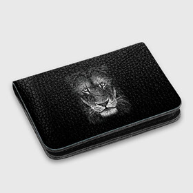 Картхолдер с принтом с принтом Lion Art в городе Новоалтайск, натуральная матовая кожа | размер 7,3 х 10 см; кардхолдер имеет 4 кармана для карт; | акварель | арт | белый | взгляд | грива | дикий | живопись | зверь | искусство | король | кот | лев | львица | мазки | мощь | прайд | саванна | сила | царь | черный | шрам