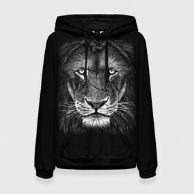Женская толстовка 3D с принтом Lion Art в городе Новоалтайск, 100% полиэстер  | двухслойный капюшон со шнурком для регулировки, мягкие манжеты на рукавах и по низу толстовки, спереди карман-кенгуру с мягким внутренним слоем. | акварель | арт | белый | взгляд | грива | дикий | живопись | зверь | искусство | король | кот | лев | львица | мазки | мощь | прайд | саванна | сила | царь | черный | шрам