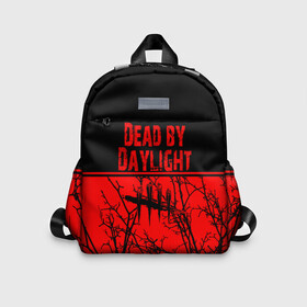 Детский рюкзак 3D с принтом Dead by Daylight в городе Новоалтайск, 100% полиэстер | лямки с регулируемой длиной, сверху петелька, чтобы рюкзак можно было повесить на вешалку. Основное отделение закрывается на молнию, как и внешний карман. Внутри дополнительный карман. По бокам два дополнительных кармашка | dead by daylight | деад бай деад лайт | жуть | игра | компьютерная игра | кровь | ужасы