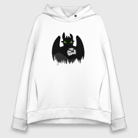 Женское худи Oversize хлопок с принтом Toothless в городе Новоалтайск, френч-терри — 70% хлопок, 30% полиэстер. Мягкий теплый начес внутри —100% хлопок | боковые карманы, эластичные манжеты и нижняя кромка, капюшон на магнитной кнопке | беззубик | взгляд | горы | дракон | как приручить дракона | лес | луна | мульт | силуэт | тень | фурия