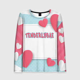 Женский лонгслив 3D с принтом Tenderlybae в городе Новоалтайск, 100% полиэстер | длинные рукава, круглый вырез горловины, полуприлегающий силуэт | tenderlybae | twitch | амина | бэйби | в маске | малышка | мирзоева | мэйби | нежная | стримерша | тендерлибае | тендерлибэй