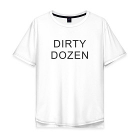Мужская футболка хлопок Oversize с принтом DIRTY DOZEN (The Prodigy) в городе Новоалтайск, 100% хлопок | свободный крой, круглый ворот, “спинка” длиннее передней части | Тематика изображения на принте: dirty dozen | keith flint | the prodigy | кинт флинт | клубная музыка | продиджи