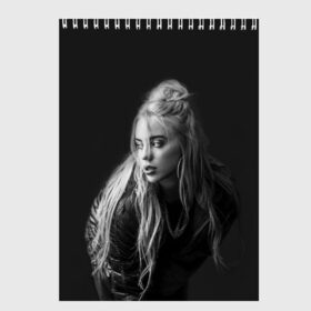 Скетчбук с принтом BILLIE EILISH в городе Новоалтайск, 100% бумага
 | 48 листов, плотность листов — 100 г/м2, плотность картонной обложки — 250 г/м2. Листы скреплены сверху удобной пружинной спиралью | bilie | billi | billie | eilish | eillish | elish | ellish | eyes | ocean | pop music | айлиш | алиш | били | билли | музыка | певица | поп | эйлиш | элиш