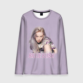 Мужской лонгслив 3D с принтом Billie Eilish в городе Новоалтайск, 100% полиэстер | длинные рукава, круглый вырез горловины, полуприлегающий силуэт | bilie | billi | billie | eilish | eillish | elish | ellish | eyes | ocean | pop music | айлиш | алиш | били | билли | музыка | певица | поп | эйлиш | элиш