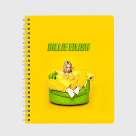 Тетрадь с принтом Billie Eilish в городе Новоалтайск, 100% бумага | 48 листов, плотность листов — 60 г/м2, плотность картонной обложки — 250 г/м2. Листы скреплены сбоку удобной пружинной спиралью. Уголки страниц и обложки скругленные. Цвет линий — светло-серый
 | bilie | billi | billie | eilish | eillish | elish | ellish | eyes | ocean | pop music | айлиш | алиш | били | билли | музыка | певица | поп | эйлиш | элиш