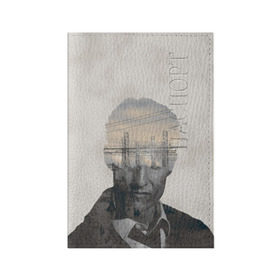 Обложка для паспорта матовая кожа с принтом True Detective в городе Новоалтайск, натуральная матовая кожа | размер 19,3 х 13,7 см; прозрачные пластиковые крепления | rust | детектив | драма | криминал | мэттью | настоящий | расследования | следователь