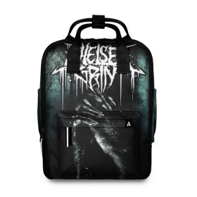 Женский рюкзак 3D с принтом Chelsea Grin в городе Новоалтайск, 100% полиэстер | лямки с регулируемой длиной, сверху ручки, чтобы рюкзак нести как сумку. Основное отделение закрывается на молнию, как и внешний карман. Внутри два дополнительных кармана, один из которых закрывается на молнию. По бокам два дополнительных кармашка, куда поместится маленькая бутылочка
 | Тематика изображения на принте: chelsea grin | metal | группы | дэткор | метал | музыка | рок
