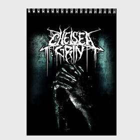 Скетчбук с принтом Chelsea Grin в городе Новоалтайск, 100% бумага
 | 48 листов, плотность листов — 100 г/м2, плотность картонной обложки — 250 г/м2. Листы скреплены сверху удобной пружинной спиралью | chelsea grin | metal | группы | дэткор | метал | музыка | рок