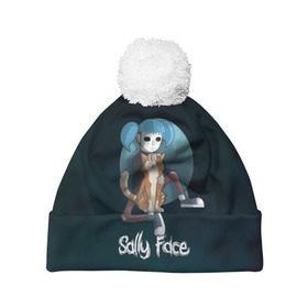 Шапка 3D c помпоном с принтом Sally Face в городе Новоалтайск, 100% полиэстер | универсальный размер, печать по всей поверхности изделия | blue | diane | face | fisher | gizmo | henry | johnson | killer | larry | sally | генри | гизмо | джонсон | диана | ларри | лицо | салли | фейс | фишер