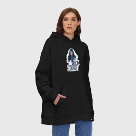 Худи SuperOversize хлопок с принтом Billie Eilish в городе Новоалтайск, 70% хлопок, 30% полиэстер, мягкий начес внутри | карман-кенгуру, эластичная резинка на манжетах и по нижней кромке, двухслойный капюшон
 | Тематика изображения на принте: ailish | billi | billie eilish | bury a friend | copycat | crown | dont smile at me | lovely | music | my boy | party favor | pop | били | билли айлиш | музыка | певица | поп | эйлиш