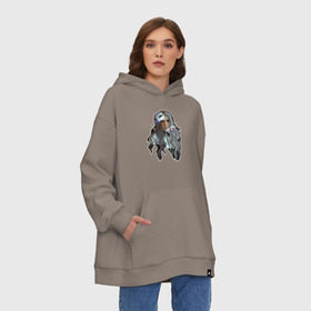 Худи SuperOversize хлопок с принтом Billie Eilish в городе Новоалтайск, 70% хлопок, 30% полиэстер, мягкий начес внутри | карман-кенгуру, эластичная резинка на манжетах и по нижней кромке, двухслойный капюшон
 | ailish | billi | billie eilish | bury a friend | copycat | crown | dont smile at me | lovely | music | my boy | party favor | pop | били | билли айлиш | музыка | певица | поп | эйлиш