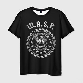 Мужская футболка 3D с принтом W.A.S.P. в городе Новоалтайск, 100% полиэфир | прямой крой, круглый вырез горловины, длина до линии бедер | w.a.s.p. | wasp | глэм метал | группы | метал | музыка | рок | хард рок | хэви метал | шок рок
