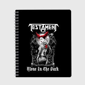 Тетрадь с принтом Testament в городе Новоалтайск, 100% бумага | 48 листов, плотность листов — 60 г/м2, плотность картонной обложки — 250 г/м2. Листы скреплены сбоку удобной пружинной спиралью. Уголки страниц и обложки скругленные. Цвет линий — светло-серый
 | heavy metal | metal | testament | группы | дэт метал | метал | музыка | рок | трэш метал | хеви метал