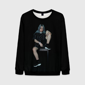 Мужской свитшот 3D с принтом Billie Eilish в городе Новоалтайск, 100% полиэстер с мягким внутренним слоем | круглый вырез горловины, мягкая резинка на манжетах и поясе, свободная посадка по фигуре | ailish | billi | billie eilish | bury a friend | copycat | crown | dont smile at me | lovely | music | my boy | party favor | pop | били | билли айлиш | музыка | певица | поп | эйлиш