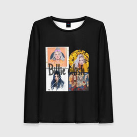 Женский лонгслив 3D с принтом Billie Eilish в городе Новоалтайск, 100% полиэстер | длинные рукава, круглый вырез горловины, полуприлегающий силуэт | ailish | billi | billie eilish | bury a friend | copycat | crown | dont smile at me | lovely | music | my boy | party favor | pop | били | билли айлиш | музыка | певица | поп | эйлиш