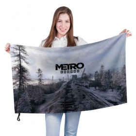 Флаг 3D с принтом Metro Exodus в городе Новоалтайск, 100% полиэстер | плотность ткани — 95 г/м2, размер — 67 х 109 см. Принт наносится с одной стороны | 2035 | exodus | metro | metro exodus | metro: exodus | stalker | stalker 2 | survival horror | арт | артём | исход | метро | метро исход | метро:исход | припять | сталкер