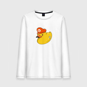 Мужской лонгслив хлопок с принтом DUCKrio в городе Новоалтайск, 100% хлопок |  | duck | duckpack | game | gamer | желтый | игра | марио | милый | усы | утенок | утка