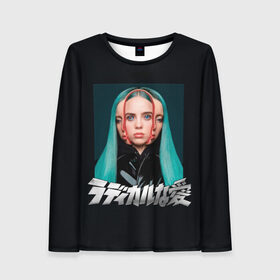 Женский лонгслив 3D с принтом Billie Eilish by Takashi Murakami в городе Новоалтайск, 100% полиэстер | длинные рукава, круглый вырез горловины, полуприлегающий силуэт | bilie | billie | eilish | lovely | murakami | music | oceaneyes | pop | айлиш | алиш | били | билли | девушка | иероглифы | инди | музыка | мураками | океан | поп | эйлиш | элиш | япония
