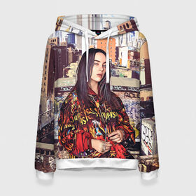 Женская толстовка 3D с принтом Billie Eilish в городе Новоалтайск, 100% полиэстер  | двухслойный капюшон со шнурком для регулировки, мягкие манжеты на рукавах и по низу толстовки, спереди карман-кенгуру с мягким внутренним слоем. | билли айлиш | певица