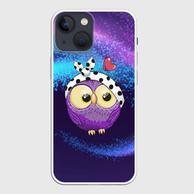 Чехол для iPhone 13 mini с принтом Стильная сова в городе Новоалтайск,  |  | глазастик | звездочки | лапки | маленькая | милая | милый | птенец | птичка | пушистик | сердечки | сова | совенок | совушка