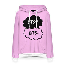Женская толстовка 3D с принтом BTS в городе Новоалтайск, 100% полиэстер  | двухслойный капюшон со шнурком для регулировки, мягкие манжеты на рукавах и по низу толстовки, спереди карман-кенгуру с мягким внутренним слоем. | Тематика изображения на принте: army | bad | boy | bts | btsarmy | exo | jhope | jimin | jin | jungkook | k pop | kpop | mon | monster | rap | suga | wings | бтс | кпоп | поп