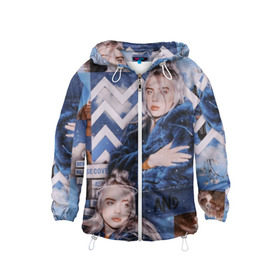 Детская ветровка 3D с принтом Billie Eilish в городе Новоалтайск, 100% полиэстер | подол и капюшон оформлены резинкой с фиксаторами, по бокам два кармана без застежек, один потайной карман на груди | ailish | billi | billie eilish | bury a friend | copycat | crown | dont smile at me | lovely | music | my boy | party favor | pop | били | билли айлиш | музыка | певица | поп | эйлиш