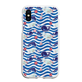 Чехол для iPhone XS Max матовый с принтом Киты и дельфины в городе Новоалтайск, Силикон | Область печати: задняя сторона чехла, без боковых панелей | animals | background | boats | fashion | hearts | paper | sea | style | text | water | вода | волны | графика | дельфины | детский | иллюстрация | картинка | мода | море | морские | надпись | океан | орнамент | полоски | пуговицы | пунктир