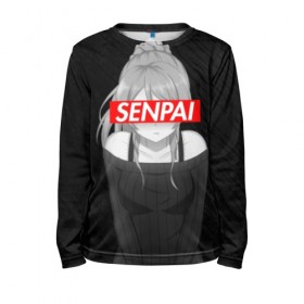 Детский лонгслив 3D с принтом Anime (Senpai 5) в городе Новоалтайск, 100% полиэстер | длинные рукава, круглый вырез горловины, полуприлегающий силуэт
 | ahegao | anime | manga | sempai | senpai | аниме | ахегао | манга | семпай | сенпай