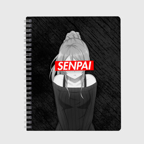Тетрадь с принтом Anime (Senpai 5) в городе Новоалтайск, 100% бумага | 48 листов, плотность листов — 60 г/м2, плотность картонной обложки — 250 г/м2. Листы скреплены сбоку удобной пружинной спиралью. Уголки страниц и обложки скругленные. Цвет линий — светло-серый
 | ahegao | anime | manga | sempai | senpai | аниме | ахегао | манга | семпай | сенпай