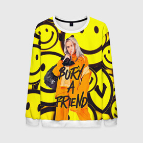 Мужской свитшот 3D с принтом Billie Eilish Выкинь Друга в городе Новоалтайск, 100% полиэстер с мягким внутренним слоем | круглый вырез горловины, мягкая резинка на манжетах и поясе, свободная посадка по фигуре | billie eilish | bury a friend | билли айлиш | надпись | певица | с надписью | цитата | цитаты