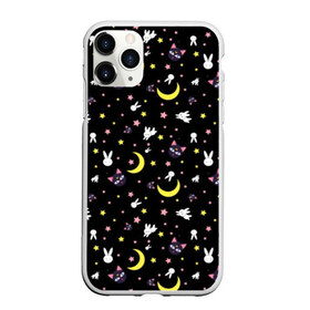 Чехол для iPhone 11 Pro матовый с принтом Sailor Moon Pattern в городе Новоалтайск, Силикон |  | аниме | детский | зайчик | зая | звезды | кролик | луна в матроске | матросска | месяц | милота | милый | небо | паттерн | сейлор мун | черный