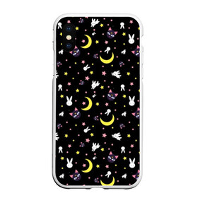 Чехол для iPhone XS Max матовый с принтом Sailor Moon Pattern в городе Новоалтайск, Силикон | Область печати: задняя сторона чехла, без боковых панелей | аниме | детский | зайчик | зая | звезды | кролик | луна в матроске | матросска | месяц | милота | милый | небо | паттерн | сейлор мун | черный