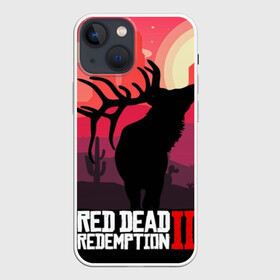 Чехол для iPhone 13 mini с принтом RDR II в городе Новоалтайск,  |  | gta | rdr 2 | red dead redemption 2 | west | дикий запад | добыча | закат солнца | игра | кактусы | каньон | квест | легендарный олень в rdr 2 | новинки игр | рога оленя