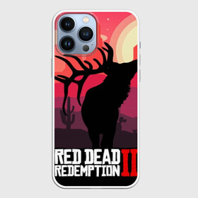 Чехол для iPhone 13 Pro Max с принтом RDR II в городе Новоалтайск,  |  | gta | rdr 2 | red dead redemption 2 | west | дикий запад | добыча | закат солнца | игра | кактусы | каньон | квест | легендарный олень в rdr 2 | новинки игр | рога оленя