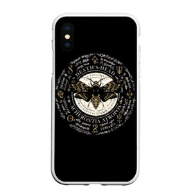 Чехол для iPhone XS Max матовый с принтом Бабочка Мертвая голова в городе Новоалтайск, Силикон | Область печати: задняя сторона чехла, без боковых панелей | background | black | butterfly | dead | drawing | fashion | graphics | head | illustration | mysticis | pentagram | picture | signs | spell | style | symbols | бабочка | голова | графика | заклинание | знаки | иллюстрация | картинка | мертвая | мистика | 