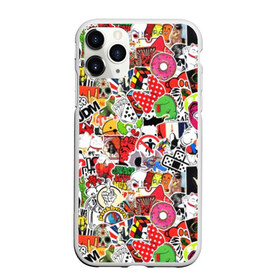 Чехол для iPhone 11 Pro матовый с принтом Sticker Bombing в городе Новоалтайск, Силикон |  | Тематика изображения на принте: supreme | бантик | газировка | деньги | диски | кола | кости | кубик рубика | мода | молодежный | музыка | мульт | наклейка | остороно | пончики | стикер | суприм | тренд | уточка | хаос | череп