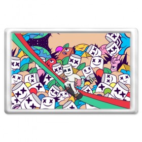 Магнит 45*70 с принтом Marshmello World в городе Новоалтайск, Пластик | Размер: 78*52 мм; Размер печати: 70*45 | christopher | comstock | dj | dotcom | friends | marshmallow | marshmello | usa | диджей | друзья | комсток | крис | маршмэллоу | продюсер | сша