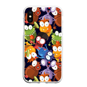 Чехол для iPhone XS Max матовый с принтом Пучеглазые монстры в городе Новоалтайск, Силикон | Область печати: задняя сторона чехла, без боковых панелей | aliens | background | big | black | children | eyes | fashion | green | illustration | monsters | pattern | pic | round | style | большие | глаза | графика | детский | зелёные | зубы | иллюстрация | инопланетяне | картинка | клыки | мода | орнамент | приш